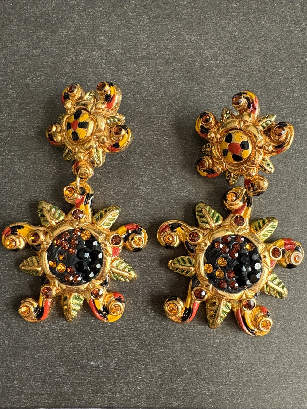 JACKY DE G authentic French gold earrings